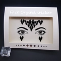 Lot de stickers en cristal visage noirs en forme de diamant avec carte œil - 1083 / Noir
