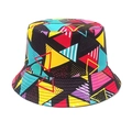 Colorful geometric triangle pattern bucket hat featuring vibrant summer graffiti design - M (56-58cm) / Colorful Triangle Geometric Style (8#)