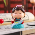 Traditional Chinese girl figurine painting on scroll, red and blue resin decor ornament - 1056-3D Painting