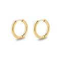 Pair of classic polished gold-tone stainless steel hoop earrings for women - 2.5*12mm / Gold