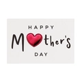 Biglietto Festa della Mamma con cuore rosso 3D e scritta Happy Mother's Day - Stile Happy Mother's Day