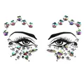 Detailed view of YT-164 iridescent flower and star face gems for eye makeup art - Iridescent Five-petal Flower Star Style (YT-164)