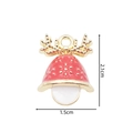Golden Christmas bell pendant with red enamel and white polka dots, size 2.1x1.5cm - 2361 Antler Bell