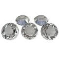 Clear faceted crystal glass handles for furniture cabinets in a round cut design - 25mm / Clear Loose Diamond