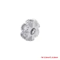 Dettaglio della perla a moneta a nido d'ape con zirconi, lunga 6,0 mm e larga 3,0 mm - Stile A: Platino 3*6mm