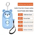Blue bear-shaped personal safety alarm with 130dB sound and LED emergency light - Chinese Packaging / Bear / Iceberg Blue