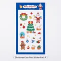 Christmas cartoon PET stickers set featuring Santa, tree and gingerbread patterns - Christmas Pets Stickers F