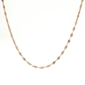 Minimalistische roségouden roestvrijstalen lippenketting op een witte achtergrond - Roségoud 35CM (ZN742R-35CM)