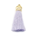 Pompon violet en coton avec capuchon doré pour sacs et accessoires de bricolage - Gland Violet (KLJ6047-Z)