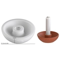 Silicone resin mold for heart patterned candle holder with 2.2cm diameter socket - Striped Round Bowl