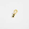 Golden S925 sterling silver pendant with white pearl and small black gemstones - SSE48-Pearl Black Stone