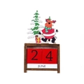 Macro shot of wooden Christmas countdown calendar with reindeer and month cubes - Reindeer Calendar
