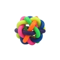 Colorful woven rubber pet ball for dogs and cats featuring high elasticity and rainbow rings - Rainbow Woven Ball 5.0cm