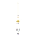 Golden sun suncatcher with smiling pendant and iridescent faceted crystal beads - Smiling Sun & Crystal Ball