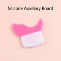 Fuchsia silicone mascara shield and eyeliner aid tool for mess-free eye makeup application - Short Handle / Rose Pink