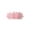 Cute pink daisy fabric hair clip with three embroidered flowers for girls - Baby Pink