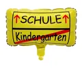 Schule yellow square foil balloon for back to school party decoration, 13x16 inch size - German Square Back to School Balloon