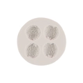 Round 4-cavity silicone mold with textured stone pattern for DIY desserts and soap - 2# Grey A92 (4 Holes)