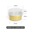 Molde de aluminio dorado de 130ml con tapa para flanes y postres variados - Con Tapa de PET Transparente / Dorado