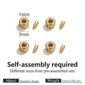 3mm golden stainless steel DIY bead stopper with 1mm inner diameter for jewelry making - Flat / Outer 3mm/Hole 1mm / Gold