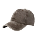 Classic washed cotton baseball cap in dark coffee brown with vintage distressed finish - Washed Coffee