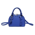 Blauwe vintage schelptas van PU-leer met gouden hardware en afneembare schouderriem - Blauw