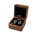 Minimalist black walnut wood earring jewelry storage box with 46mm compact square design - No Customization No LOGO