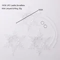 Set di 3 fiocchi di neve in acrilico trasparente da 10cm con corde per albero di Natale - 10CM 3PZ Fiocco di Neve Foglia Trasparente