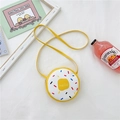 Cute yellow donut style girls crossbody bag with Hello print and colorful sprinkles - Yellow