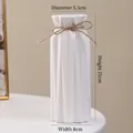Modern white ceramic origami vase with jute bow, 21cm height for minimalist home decor - Zhiqiao (21cm)