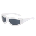 Sporty sunglasses with transparent white PC frames and dark lenses for outdoor cycling - Transparent Frame Grey Lens