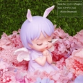 Purple resin angel bunny girl figurine with white wings for cake decor and night light - 1121-3 Small Purple Ornament