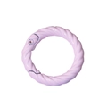 Pink twisted spring ring buckle alloy connector for DIY keychain accessories - Outer Diameter 28mm / Lacquer Light Pink