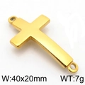 Polished gold titanium steel hip hop cross pendant 40x20mm for jewelry making - Style 2 Cross (KLJ5625-Z)
