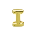 Golden puffy bubble letter I charm for DIY watch bands and bracelets with polished finish - Gold/Letter I