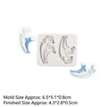 White silicone mold for wave shaped cake fondant and resin crafts, size 6.5x5.1cm - 17-911 / Gray