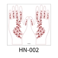 Temporary henna tattoo sticker brown red lace hand floral body art design SKU HN-002 - 220X210MM / HN-002