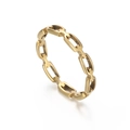 Anello a catena d'oro minimalista con maglie ovali intrecciate in acciaio inossidabile - US 6 / Oro