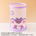 Pastel purple cartoon bear folding pen holder with coconut graphics and semi-transparent body - Coconut Bear