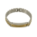 Pulsera de hombre bicolor plata y oro de acero inoxidable con cierre desplegable - Oro de 18K / Acero y Oro