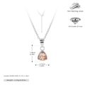 Dettaglio collana in argento S925 con zircone triangolare e dimensioni del pendente - Argento 925 placcato oro bianco