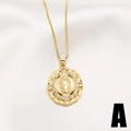 18k gold plated Virgin Mary necklace with sparkling white zircons on white silk background - Style A / Gold