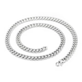 Collana a catena cubana in acciaio inossidabile argento lucido con chiusura a moschettone - Collana Acciaio 8mm