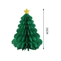 39cm dark green honeycomb paper Halloween tree ornament with a golden star top - Multi-layered Christmas Tree / 39cm / Green