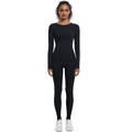 Nahtloses schwarzes Yoga-Set mit atmungsaktivem Mesh-Gewebe und hohem Taillenbund im Detail - S / Reines Schwarz