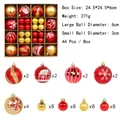 Set di 44 palline di Natale rosse e oro con motivi a fiocchi di neve e strisce - Rosso & Oro