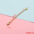 Golden 6cm stainless steel extension chain with lobster clasp and heart charm - Gold 1#