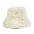 Winterwarmer Anglerhut aus cremefarbenem Lammwollvlies in weicher Lammfelloptik - M(56-58cm) / Beige