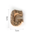 Natural white birch wood letter C ornament with rustic bark texture 9x7cm - Letter G