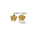 Golden 11mm 18K vacuum plated stainless steel petal bead caps for DIY jewelry making - Style EG